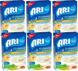 Arı Mama Gece 250 gr 6lı Paket 7 Tahıllı Sütlü Pirinç Unu