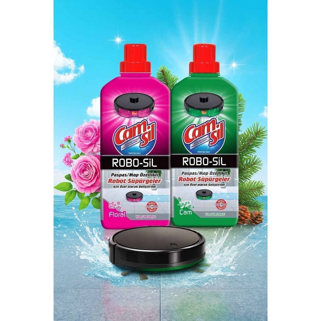 Camsil Robo-Sil Floral & Çam: Robot Süpürgen İçin Özel Yüzey Temizleyici