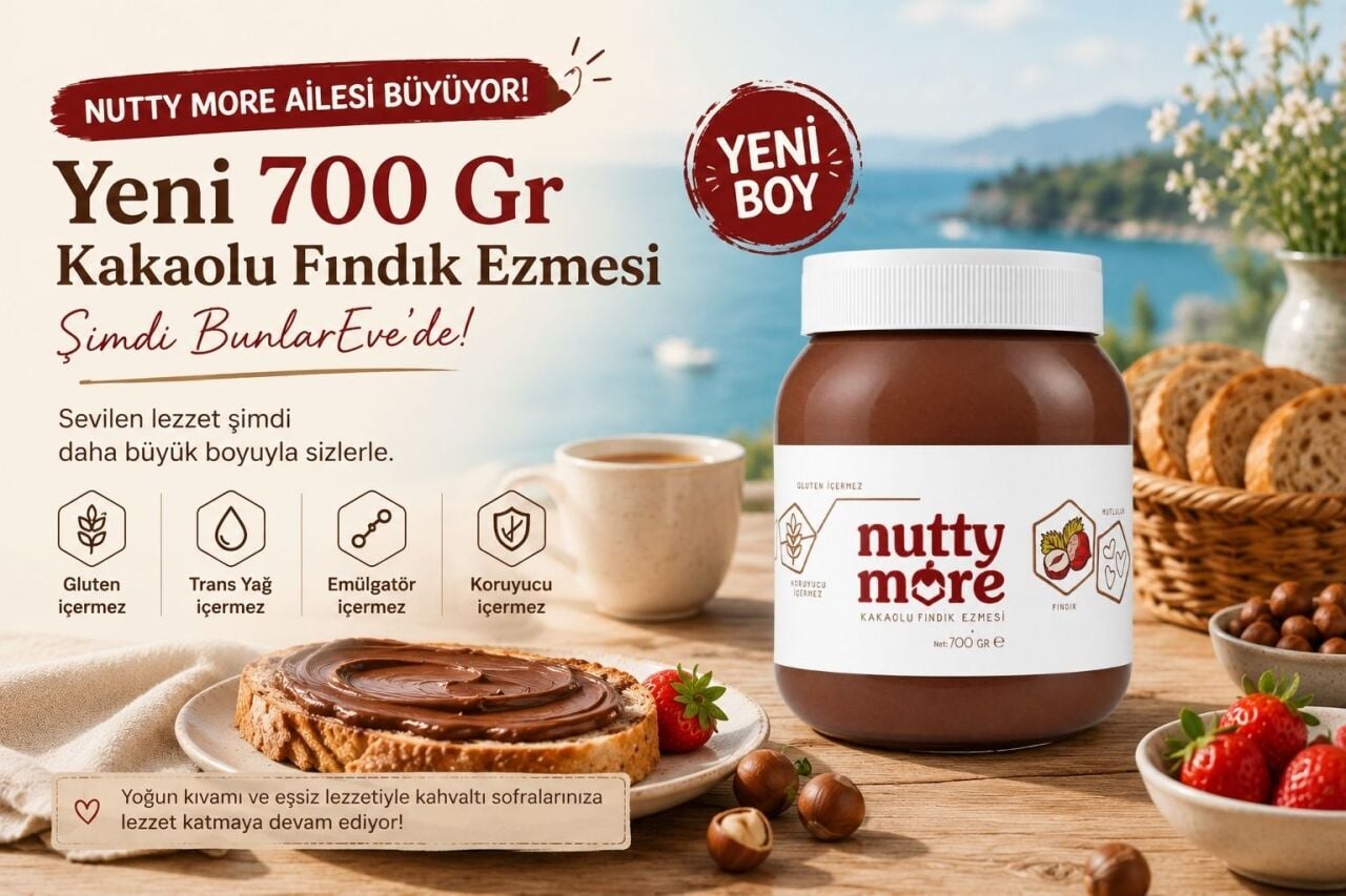 Nutty More Ailesi Büyüyor: Şimdi 700 Gr Kakaolu Fındık Ezmesi de BunlarEve'de!