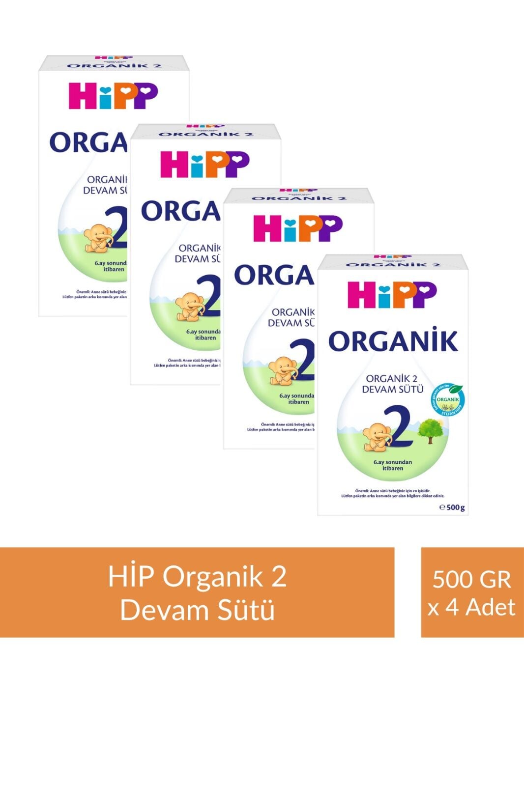 HİPP 2 Organik Devam Sütü 500 gr x 4 Adet