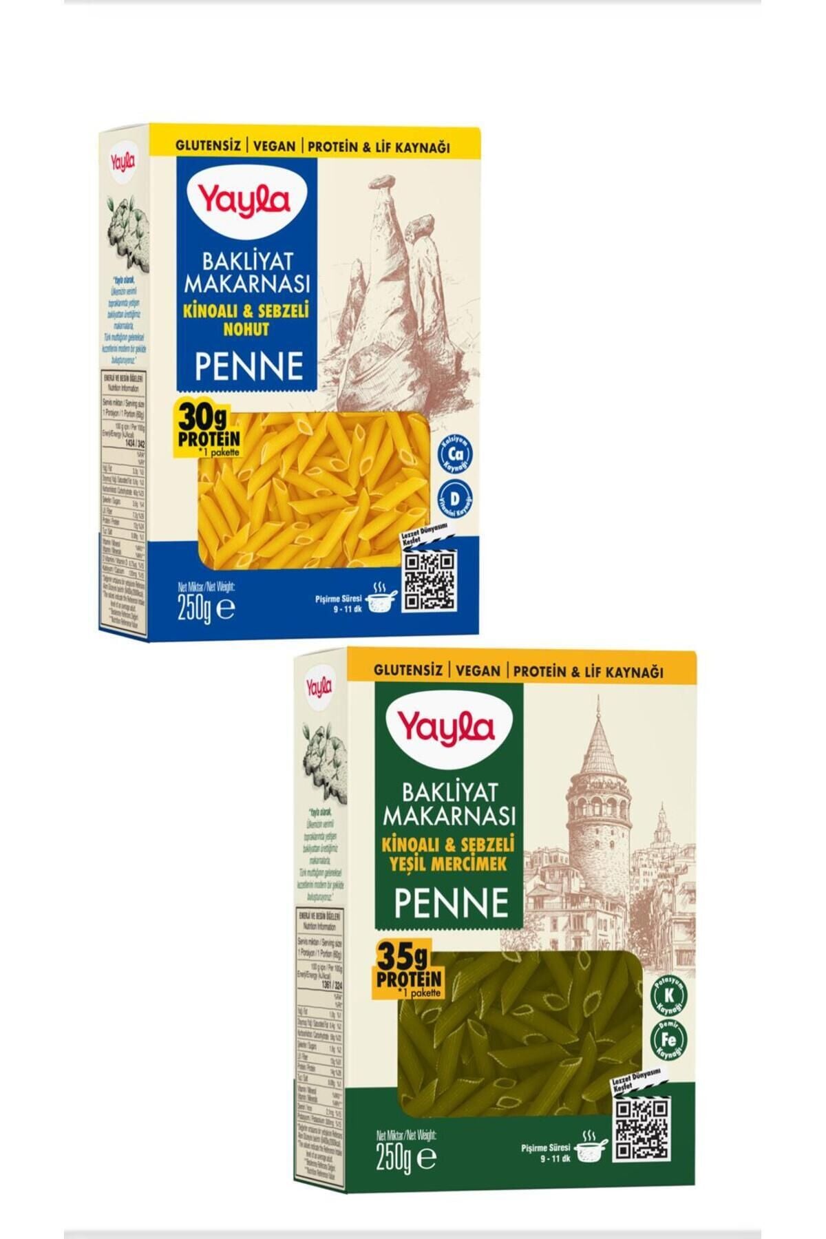Yayla Yeşil Mercimek Penne + Nohut Penne 250 gr