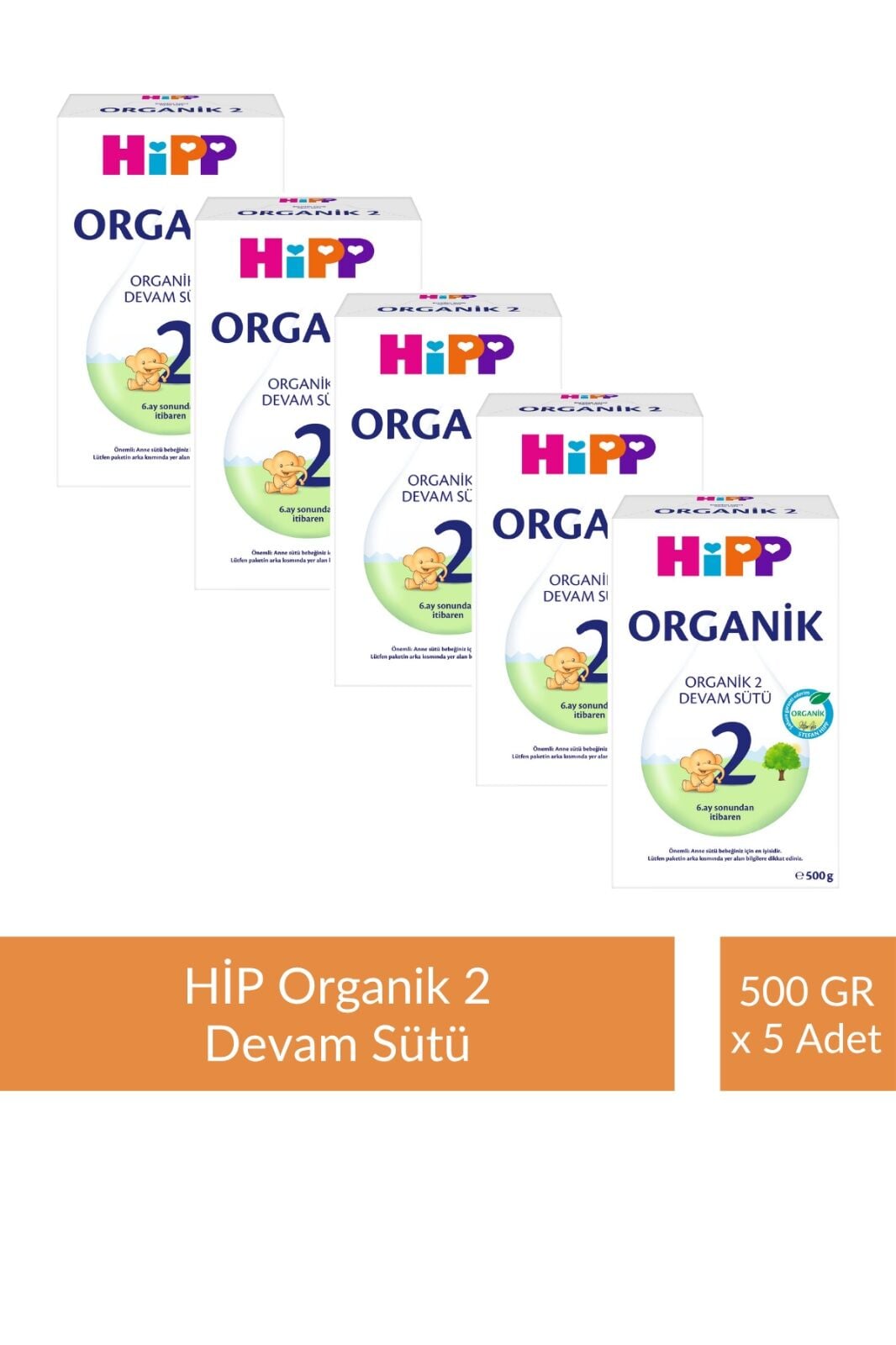 HİPP 2 Organik Devam Sütü 500 gr x 5 Adet