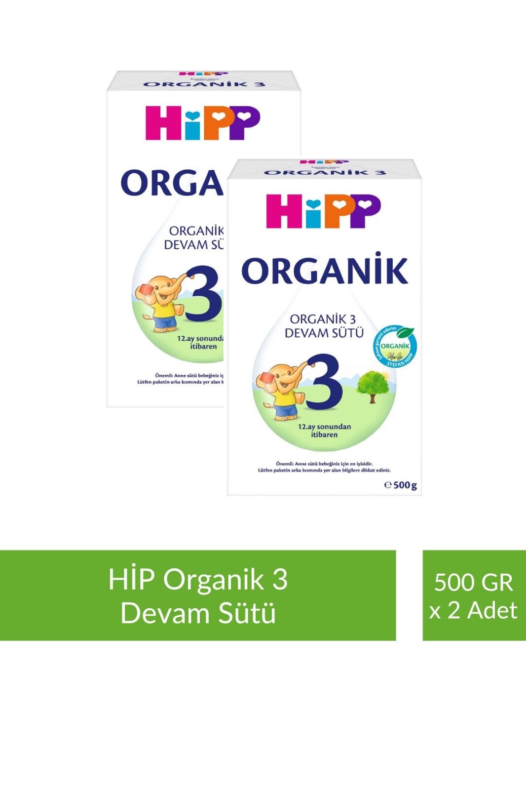 HİPP 3 Organik Devam Sütü 500 gr x 2 Adet