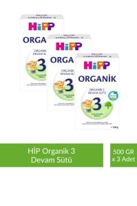 HİPP 3 Organik Devam Sütü 500 gr x 3 Adet