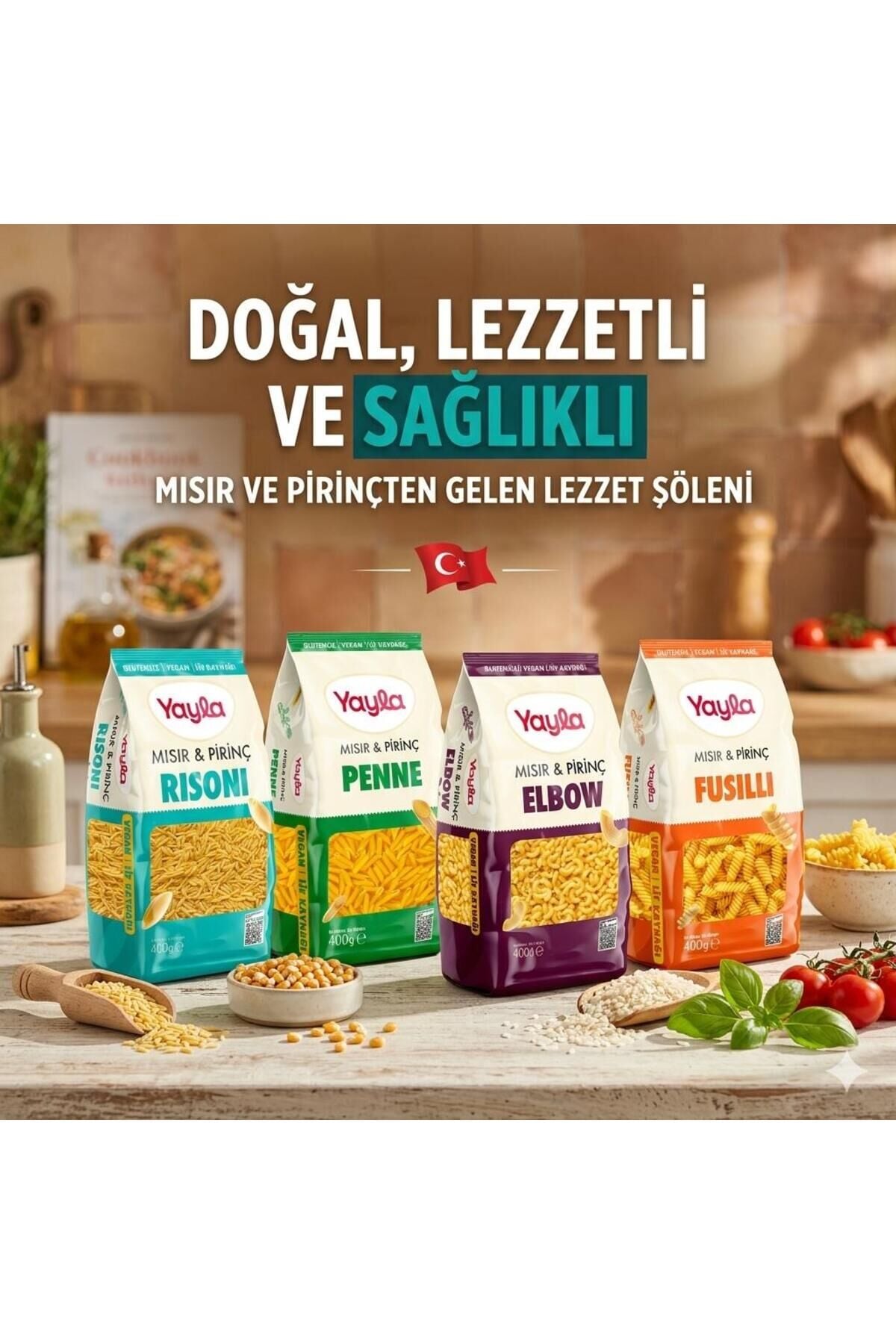 Yayla Mısır Pirinç Fusulli + Elbow + Risoni + Penne 400 gr
