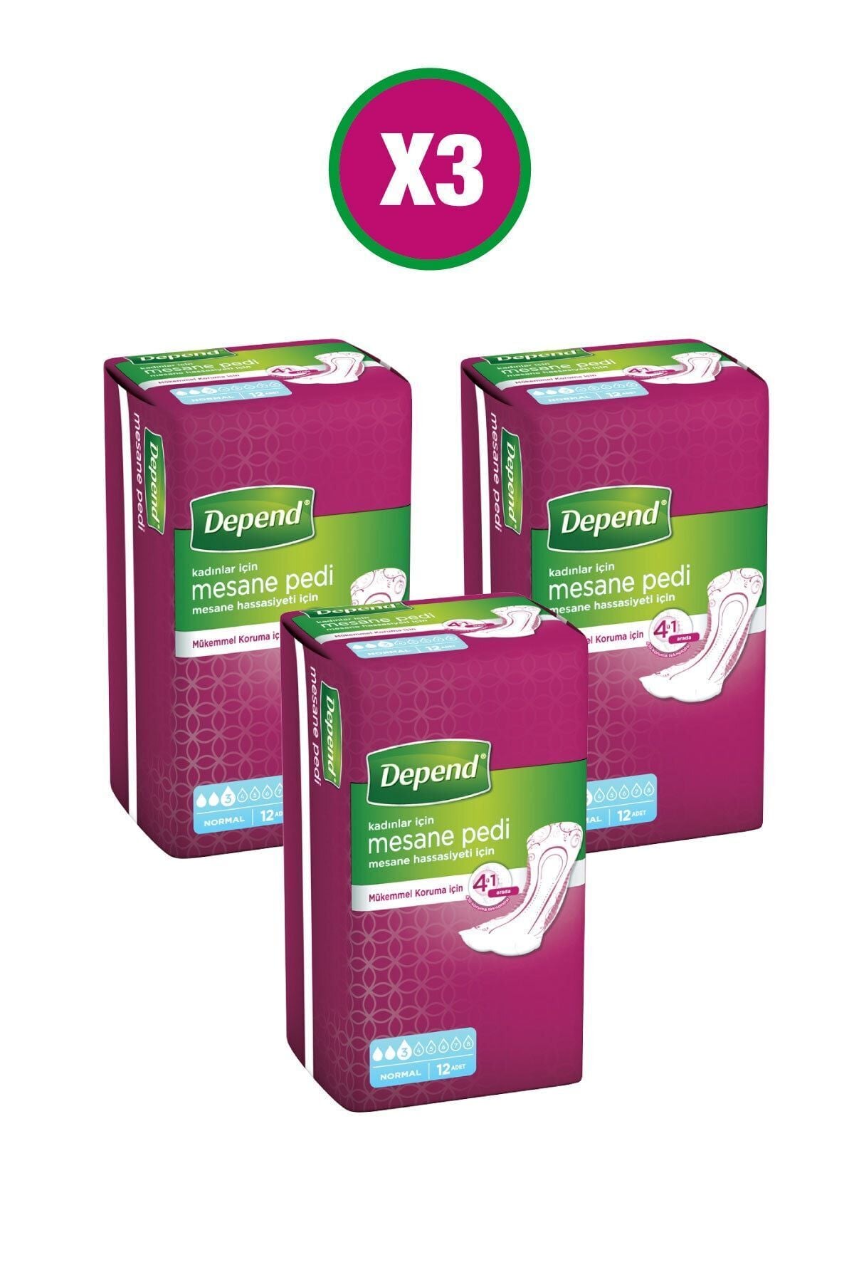 MESANE PEDİ KADIN NORMAL 12 Lİ 3 PAKET