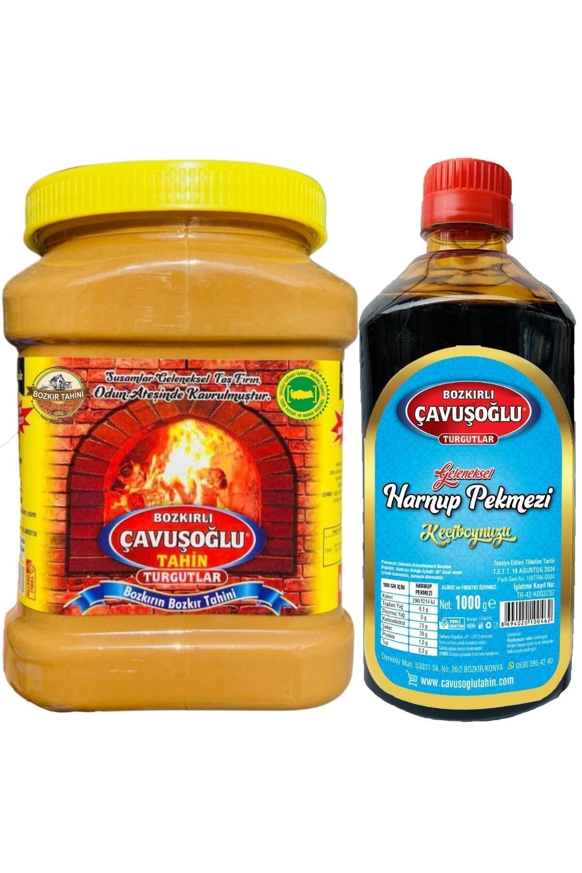 Odun Ateşinde Kepeksiz Bozkır Tahini 930g + Harnup Keçiboynuzu (harnup) 1000g