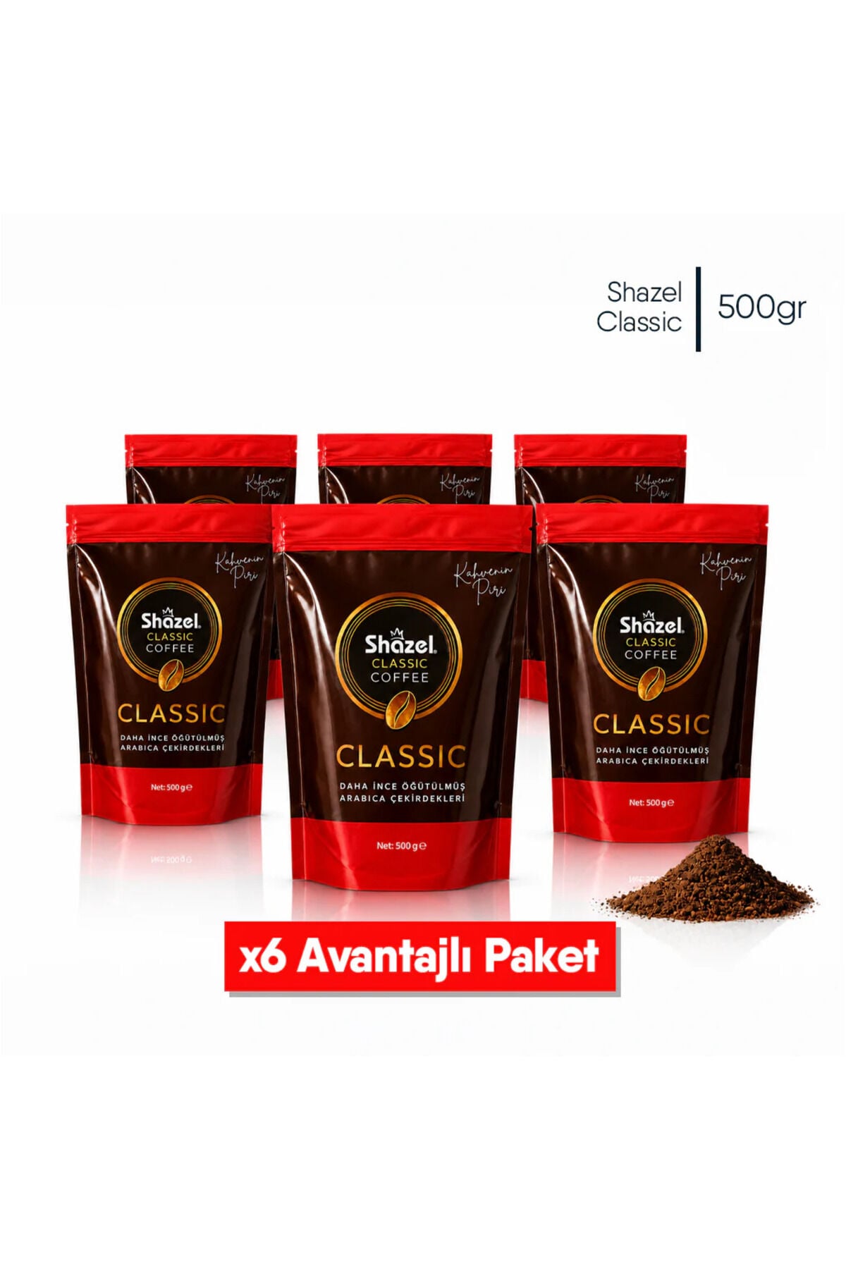 Shazel Classic Çözünebilir Kahve | 500 gr | 6 Paket