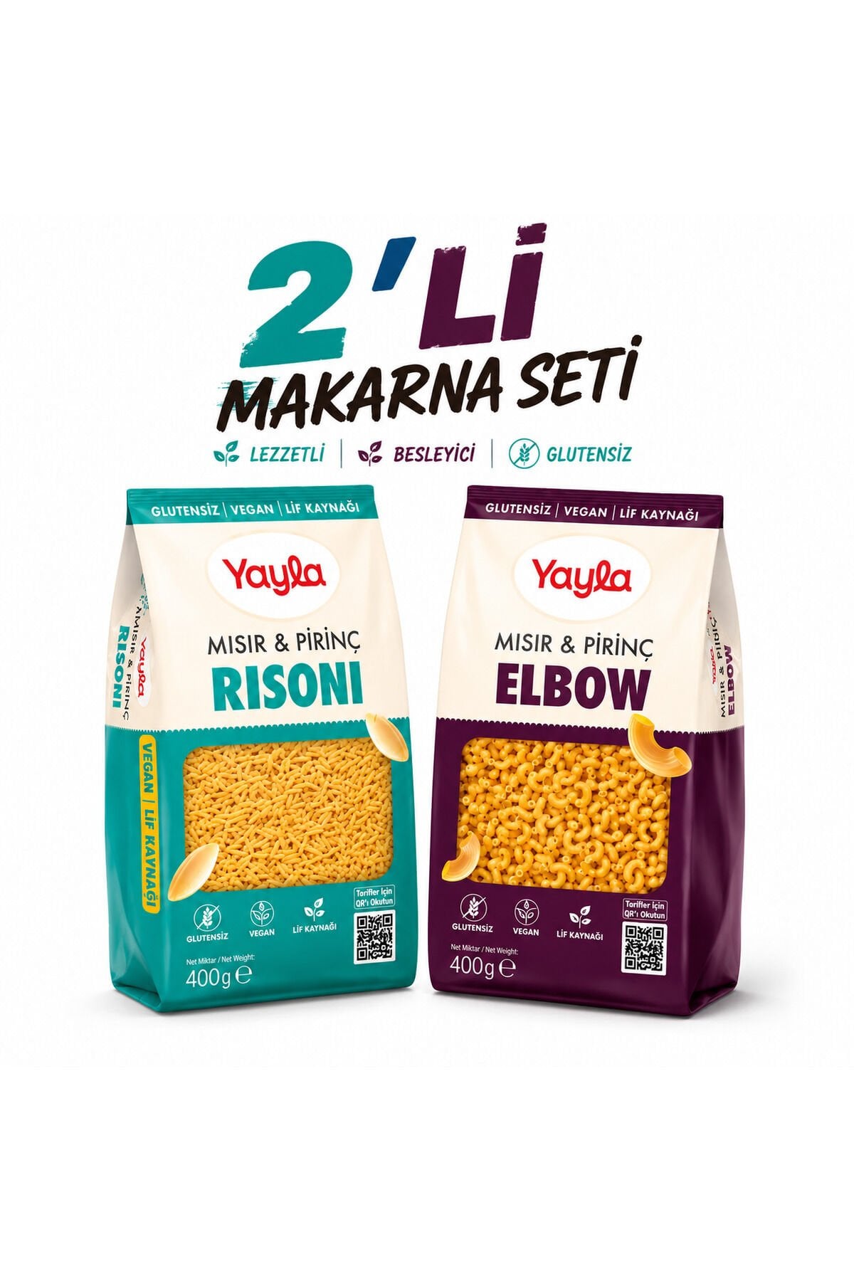 Yayla Mısır Pirinç Risoni + Mısır Pirinç Elbow 400 gr