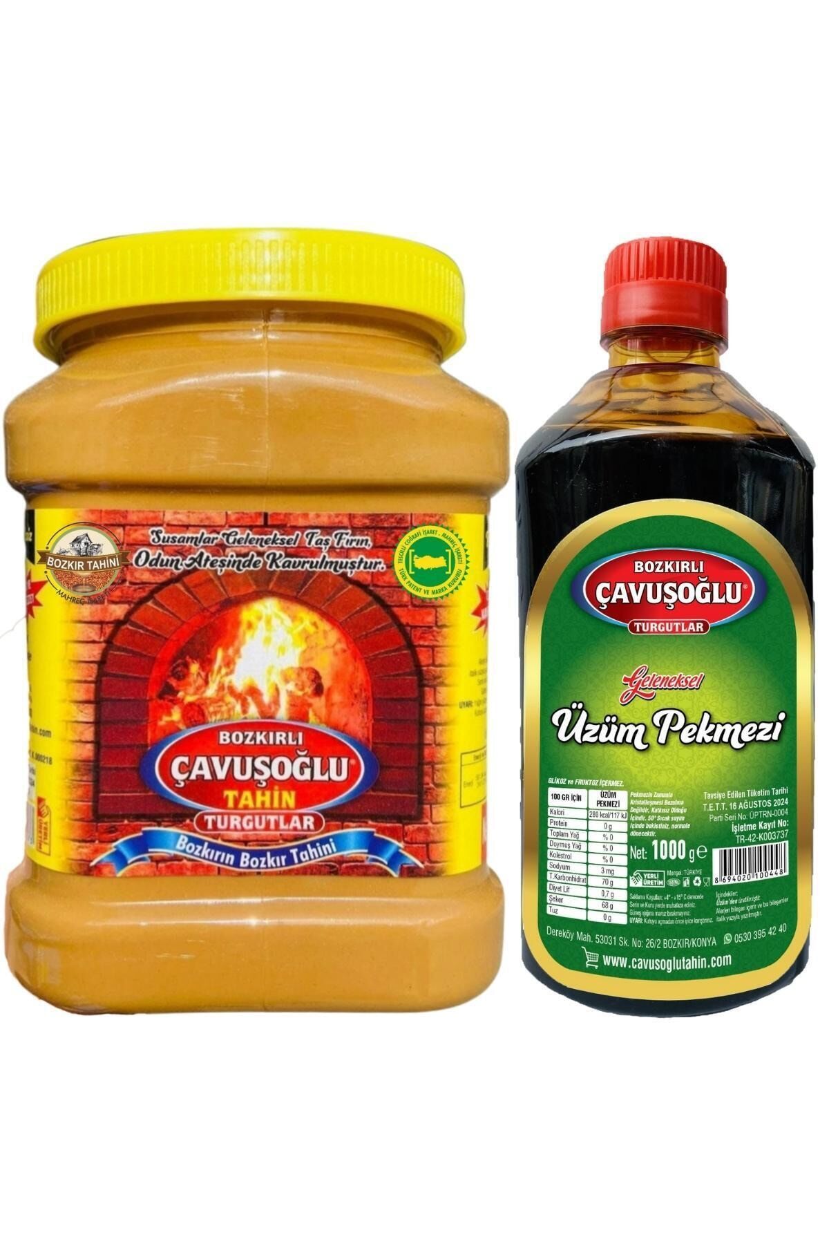 Odun Ateşinde Kepeksiz Bozkır Tahini 930g+ Üzüm Pekmezi 1000g