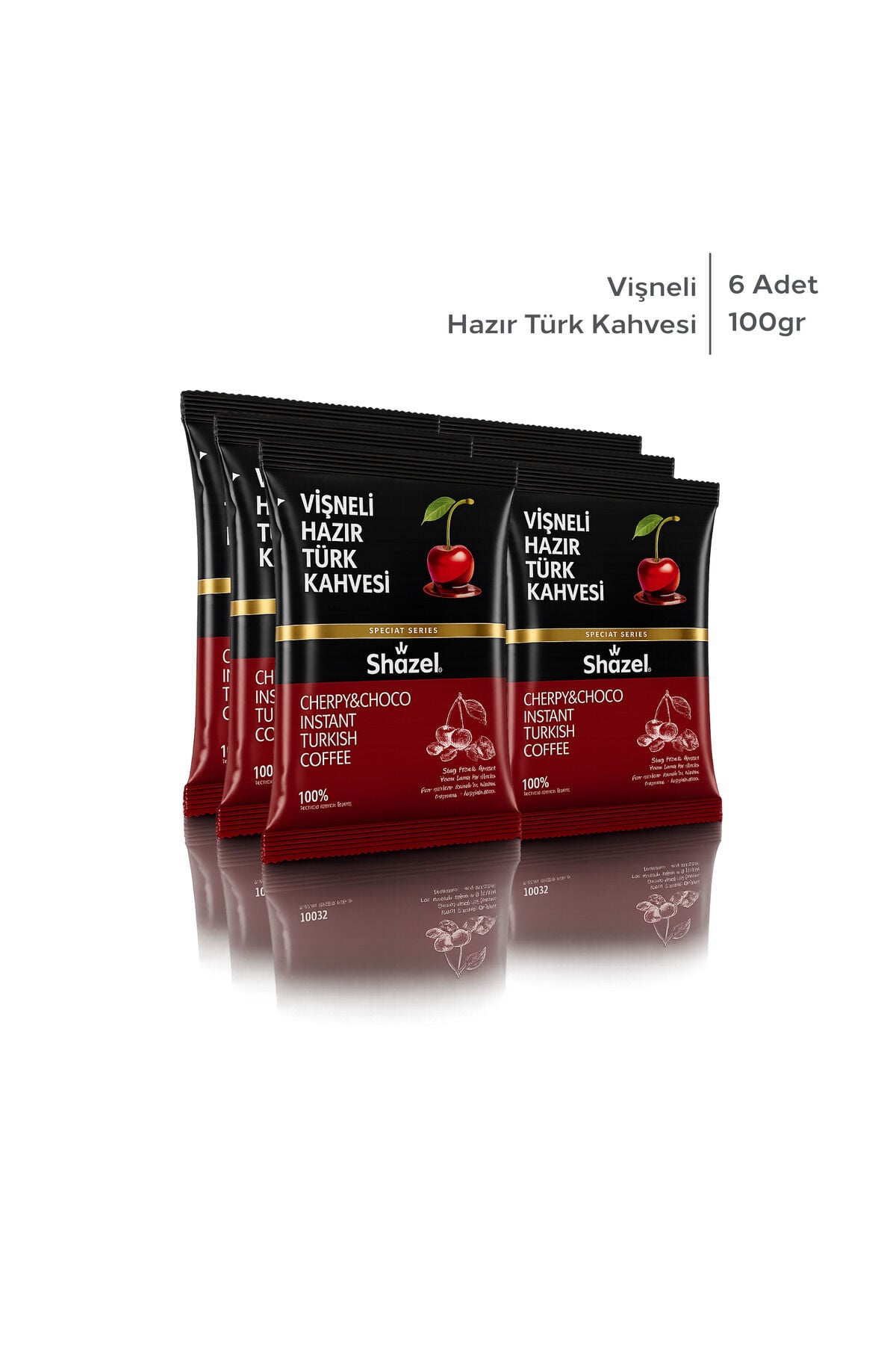 Shazel Hazır Türk Kahvesi | Vişneli | 100 gr | 6 Paket