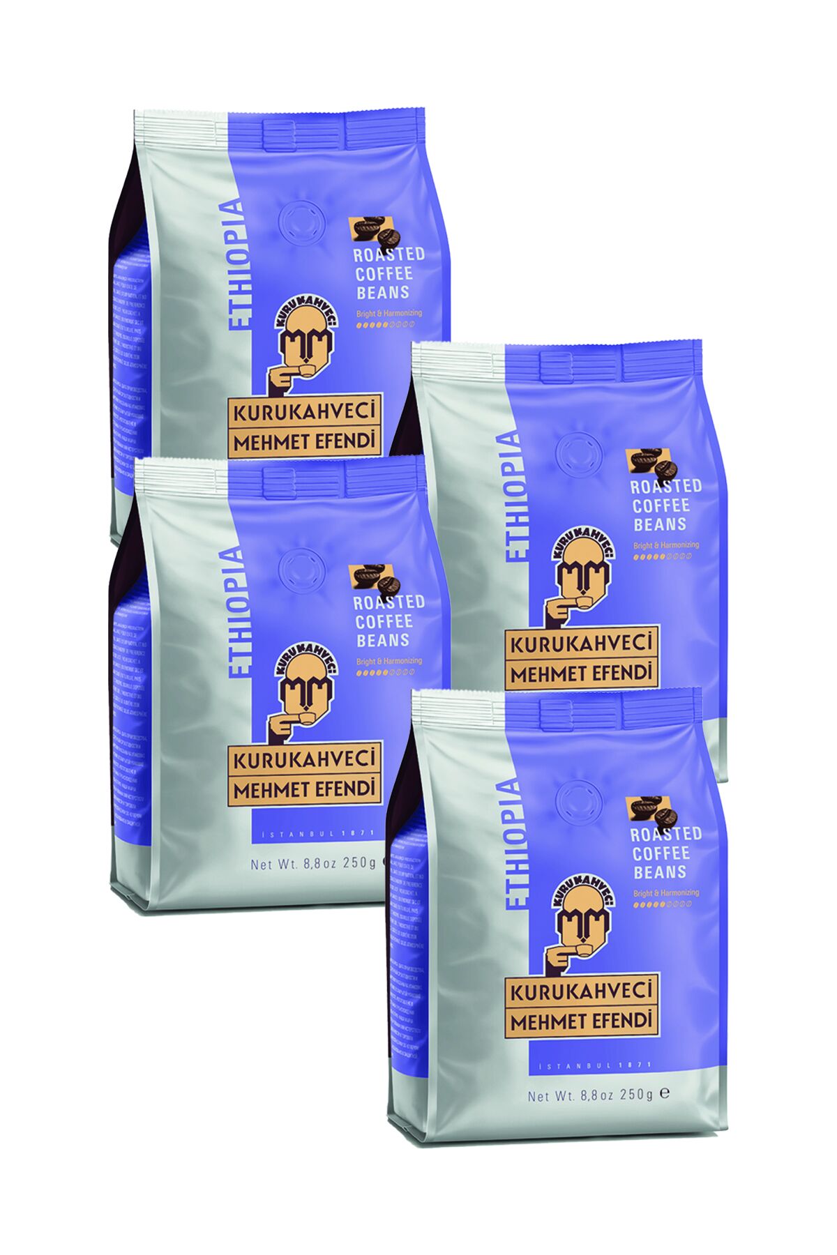 Mehmet Efendi Ethiopia Kavrulmuş Çekirdek Kahve 250 gr x 4 Adet