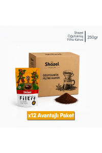 Shazel Filtre Kahve | Öğütülmüş | Doypack | 250 gr | 12 Paket