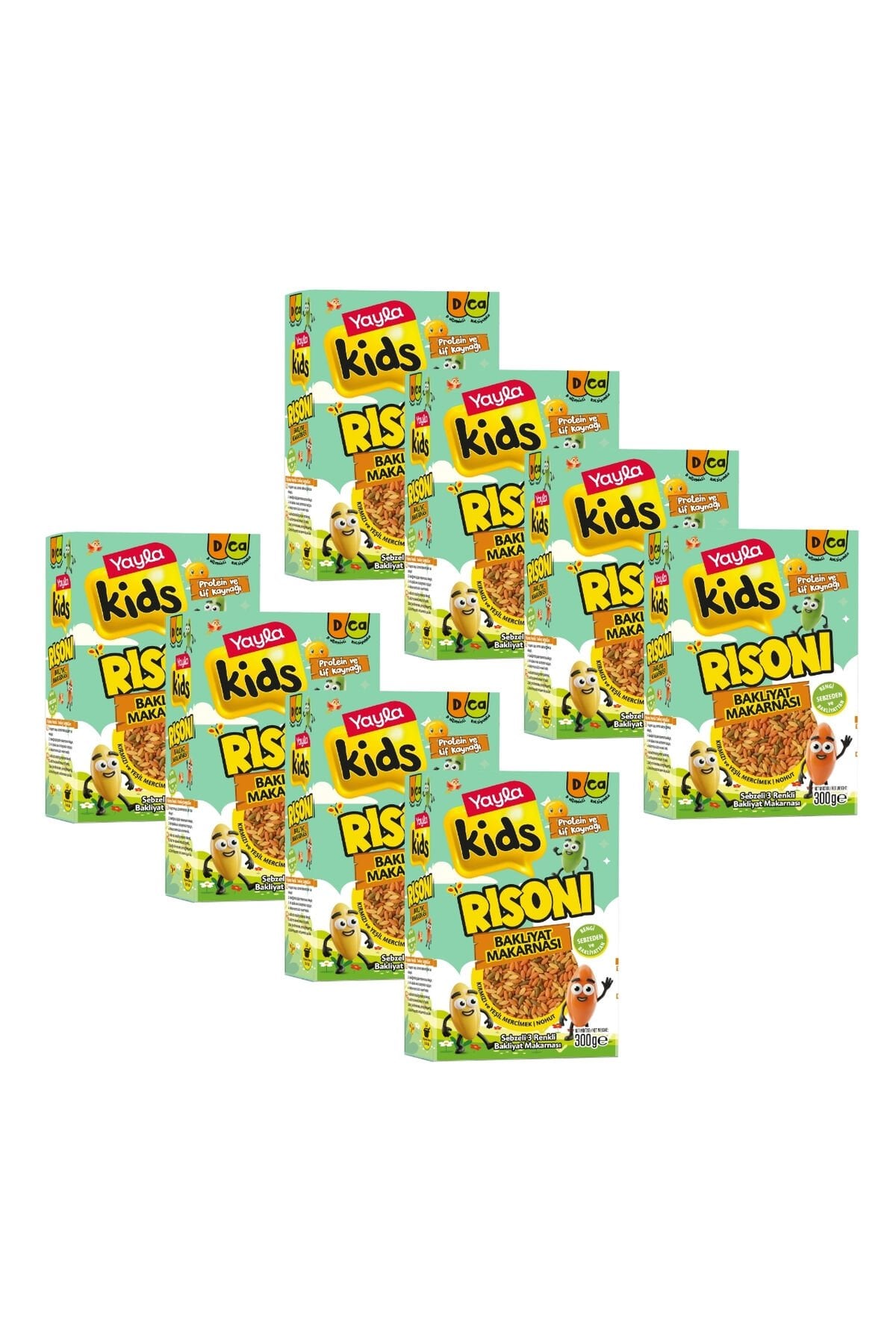 Yayla Kids Sebzeli 3 Renkli Risoni Bakliyat Makarnası 300 g x8