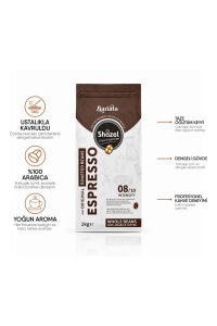 Shazel Espresso Kahve | Çekirdek | Flat Bottom | 1000 gr | 6 Paket