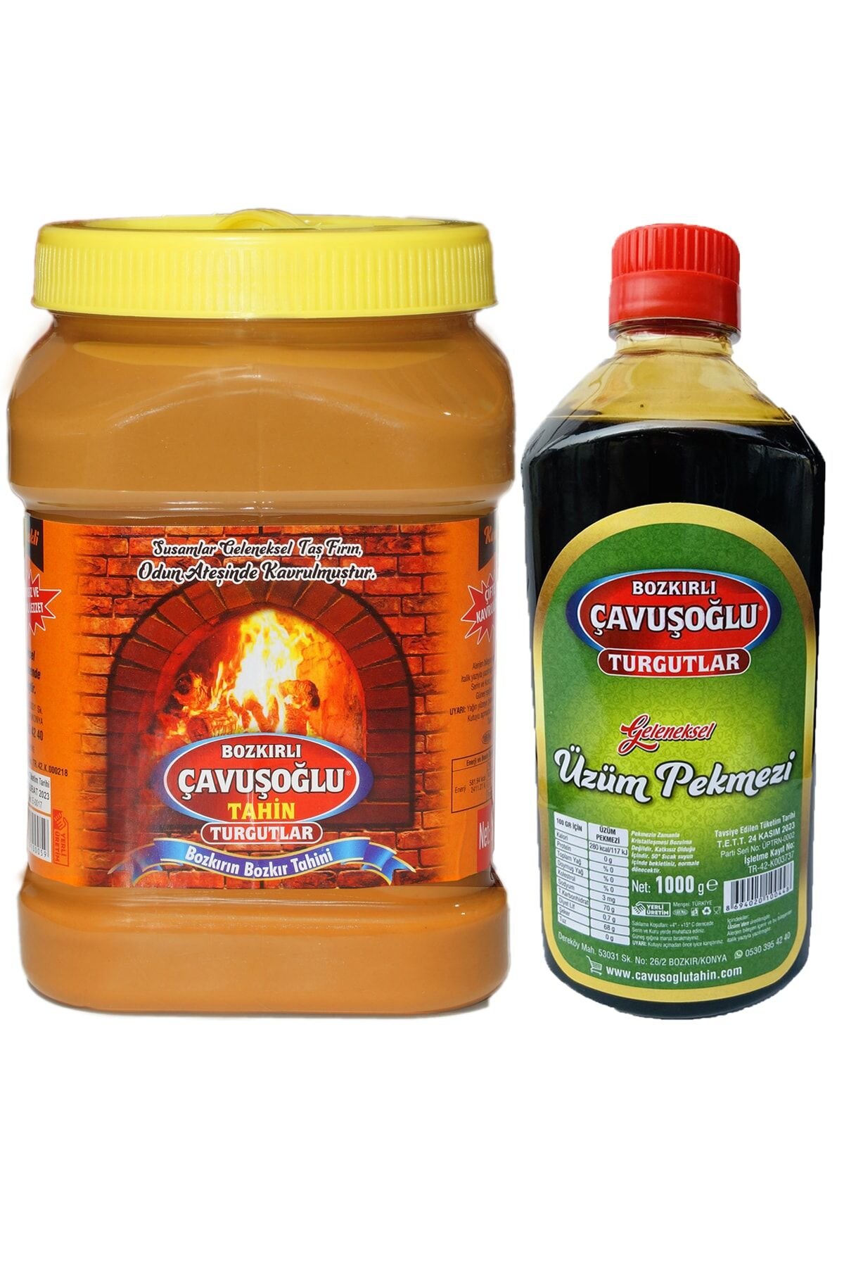 Odun Ateşinde Kepekli Bozkır Tahini 930g + Üzüm Pekmezi 1000g