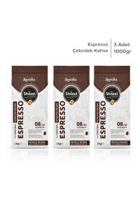 Shazel Espresso Kahve | Çekirdek | Flat Bottom | 1000 gr | 3 Paket