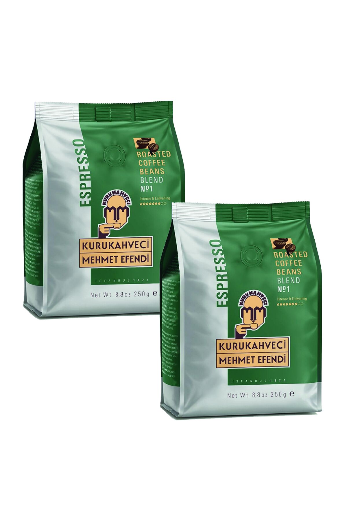 Mehmet Efendi Espresso Blend No1 Kavrulmuş Çekirdek Kahve 250 gr x 2 Adet