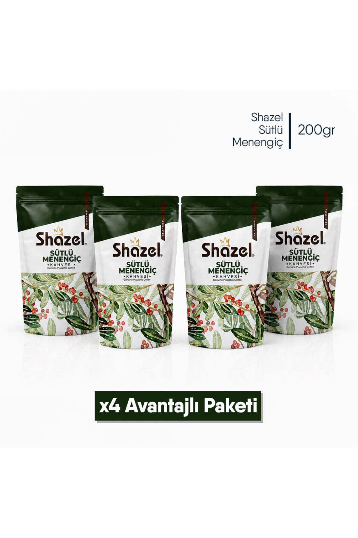 Shazel Sütlü Menengiç Kahvesi 4'lü x 200 Gr