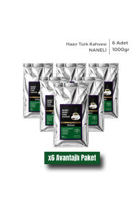Shazel Hazır Türk Kahvesi | Naneli | 1000 gr | 6 Adet