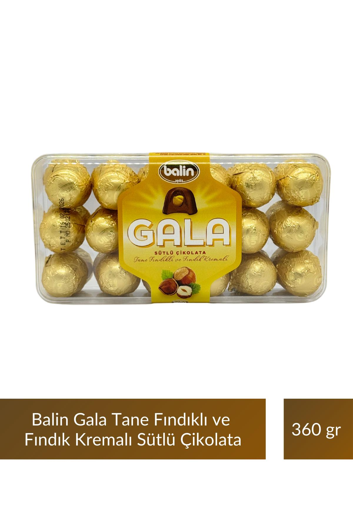 Balin Gala Tane Fındıklı ve Fındık Kremalı Sütlü Çikolata 360 gr