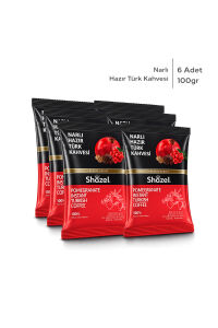 Shazel Hazır Türk Kahvesi | Narlı | 100 gr | 6 Paket