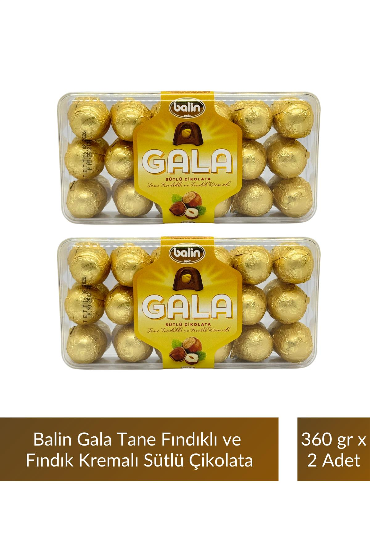 Balin Gala Tane Fındıklı ve Fındık Kremalı Sütlü Çikolata 360 gr x 2 Adet