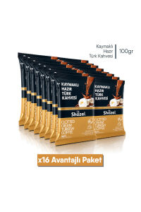 Shazel Hazır Türk Kahvesi | Kaymaklı | 100 gr | 16 Paket