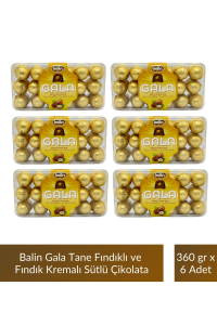 Balin Gala Tane Fındıklı ve Fındık Kremalı Sütlü Çikolata 360 gr x 6 Adet