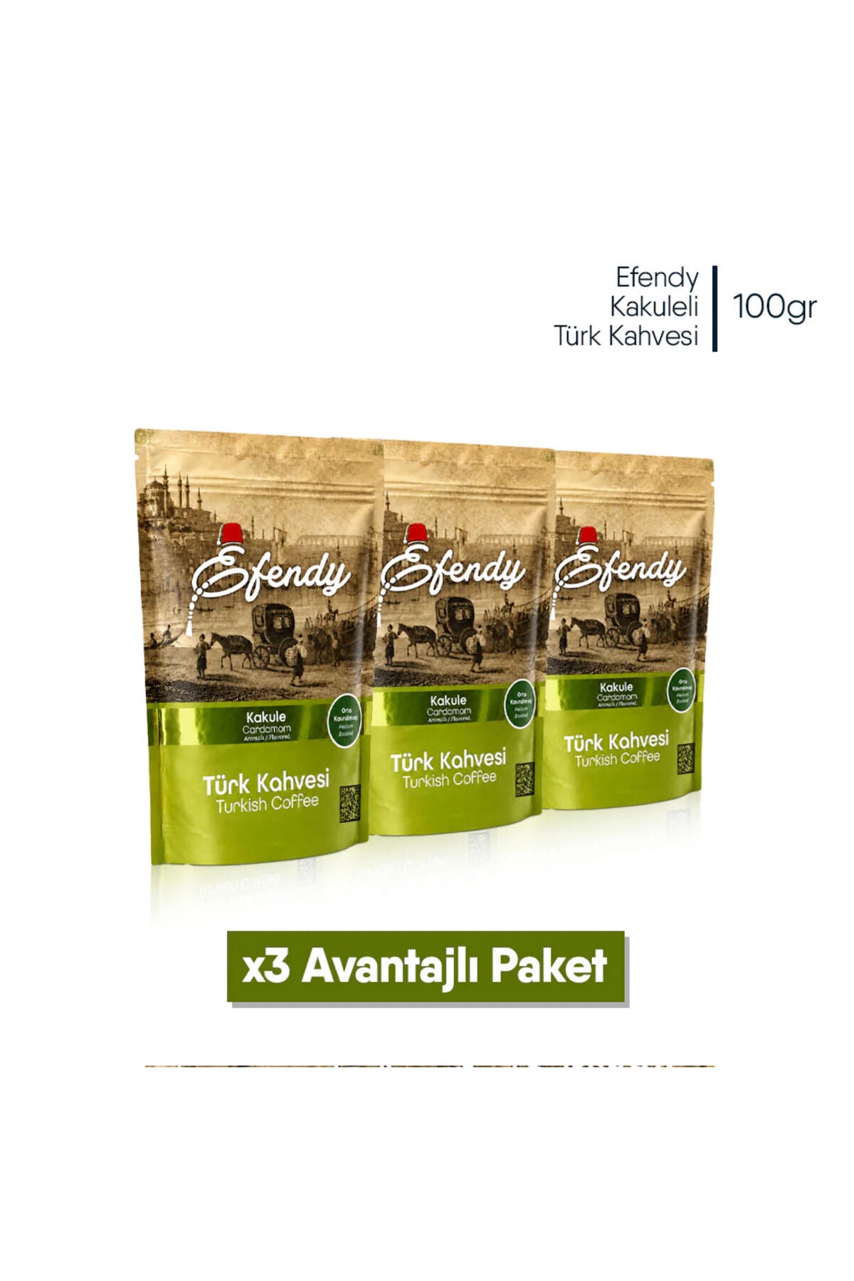 Shazel Efendy Geleneksel Türk Kahvesi | Kakuleli | | Doypack | 100 gr | 3 Adet