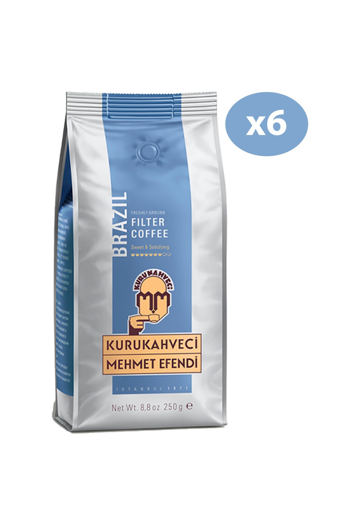 Mehmet Efendi Brazilian Filtre Kahve 250 Gr X 6 Adet