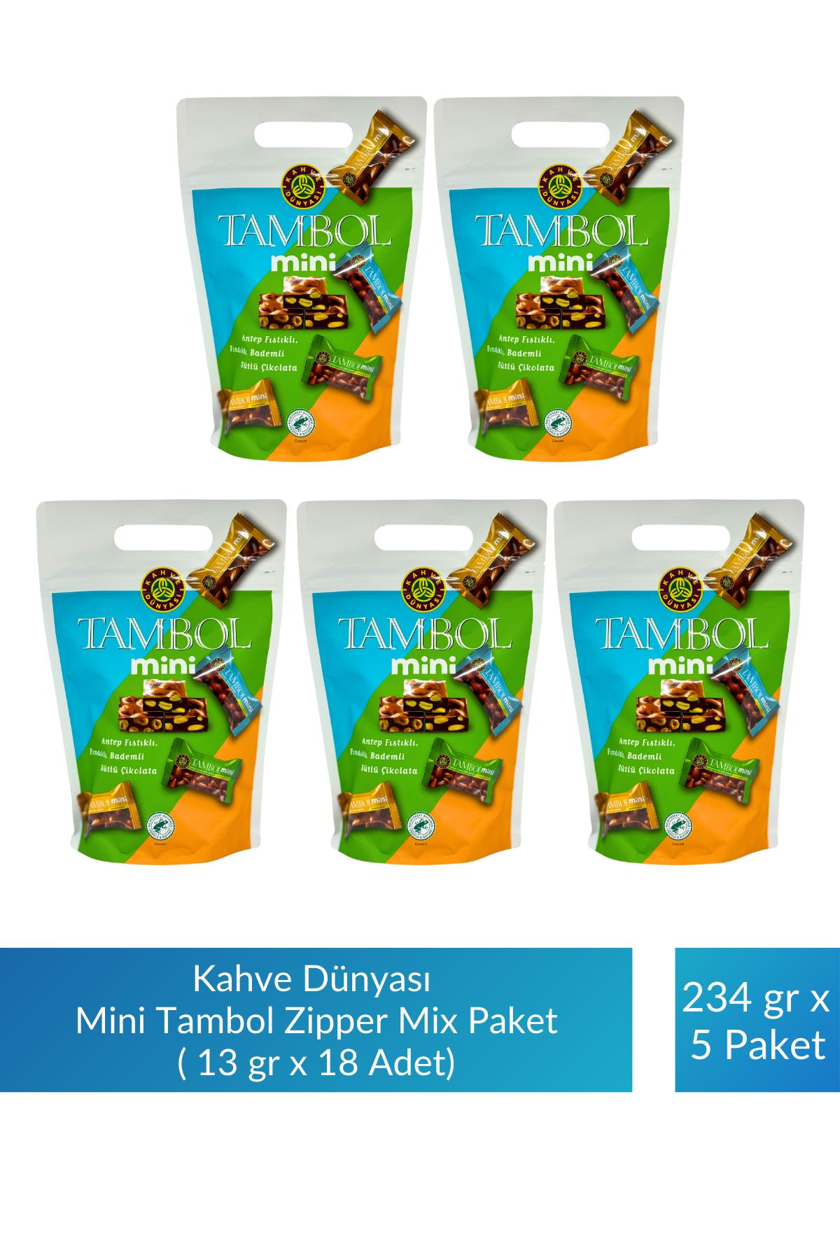 Kahve Dünyası Mini Tambol Zipper Mix Paket 13 gr x 18 Adet x 5 Paket