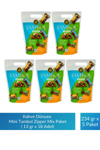 Kahve Dünyası Mini Tambol Zipper Mix Paket 13 gr x 18 Adet x 5 Paket