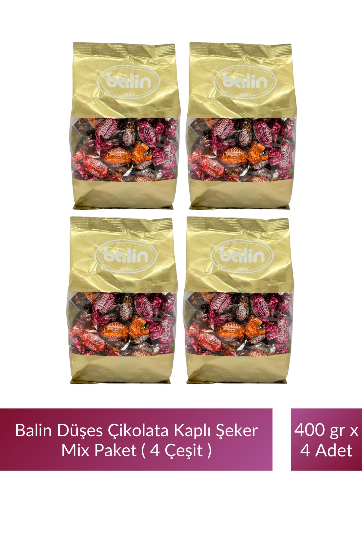 Balin Düşes Çikolata Kaplı Mix Şeker ( 4 Çeşit ) 400 gr x 4 Adet