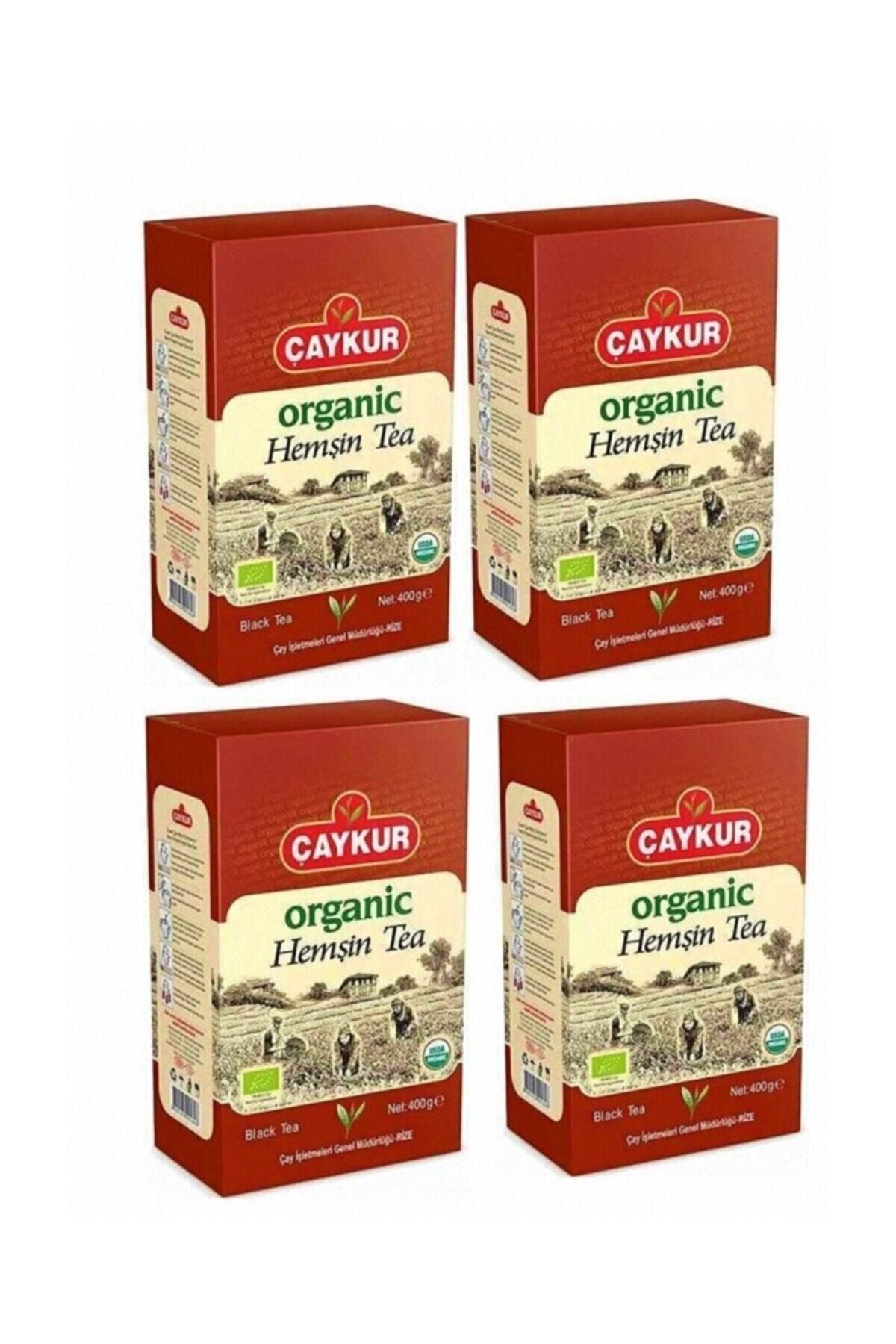 Organik Hemşin Çayı Karton Kutu 400 gr Karton Kutu 4'lü Paket