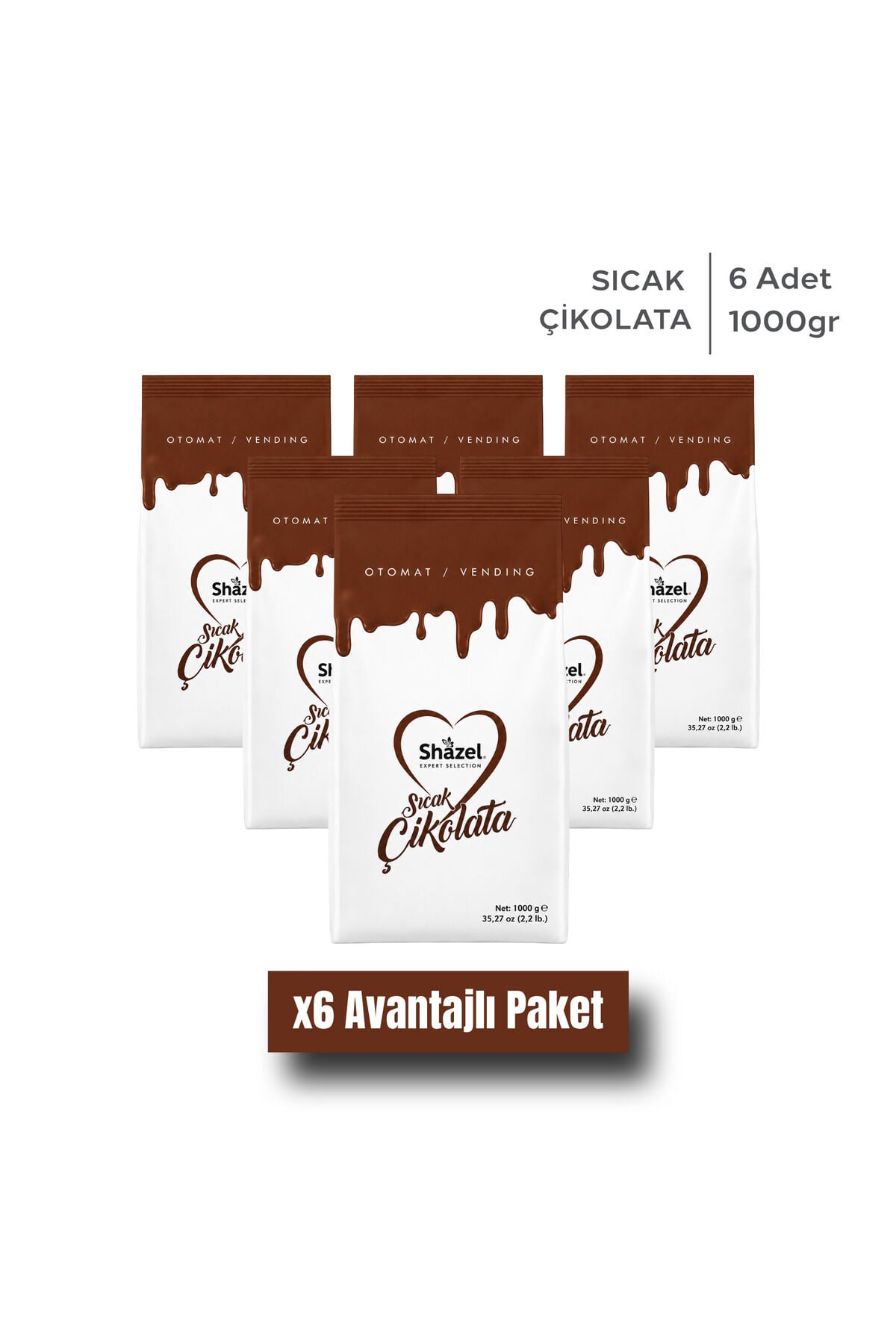 Shazel Vending | Sıcak Çikolata | 1000 gr | 6 Adet