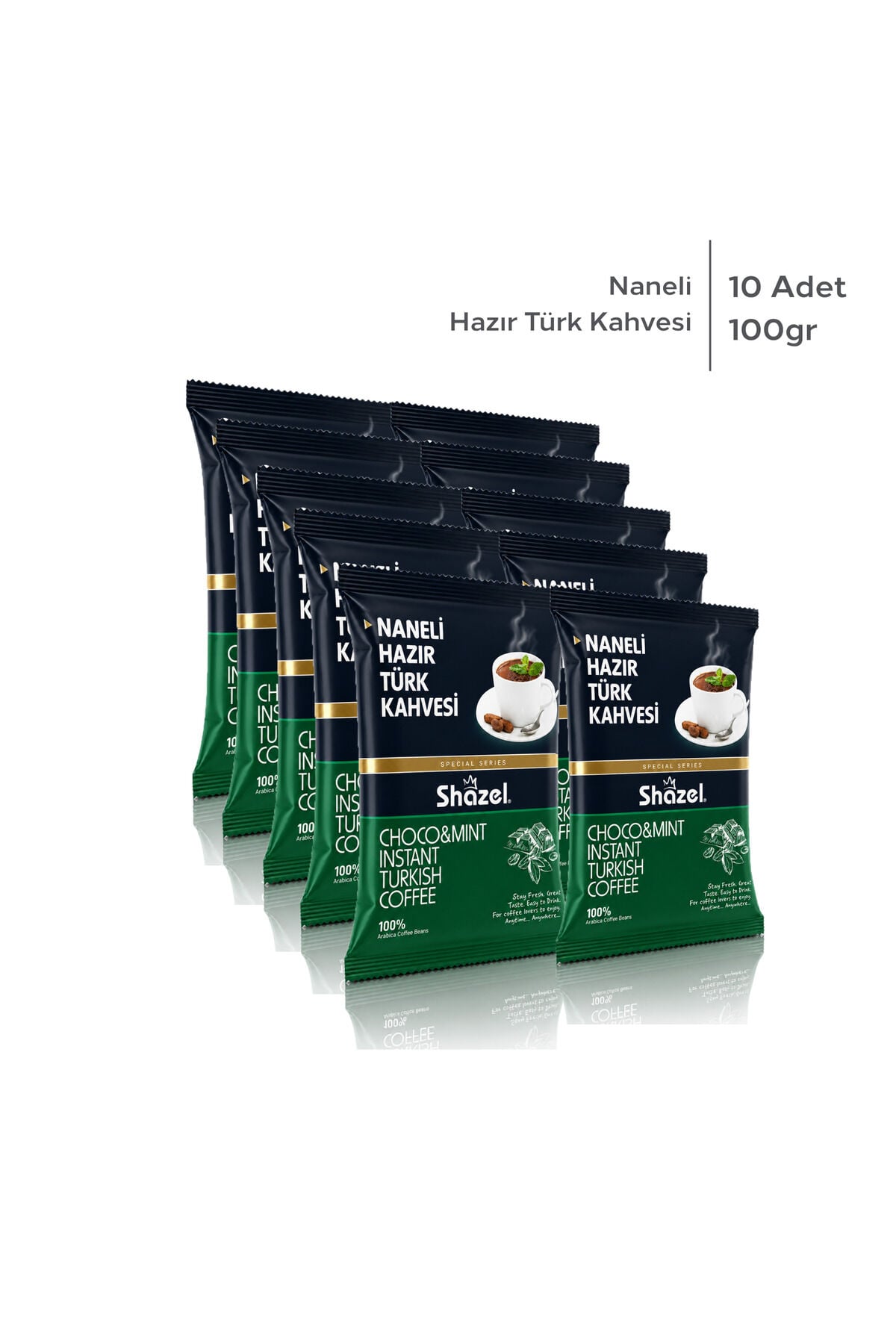 Shazel Hazır Türk Kahvesi | Naneli | 100 gr | 10 Paket