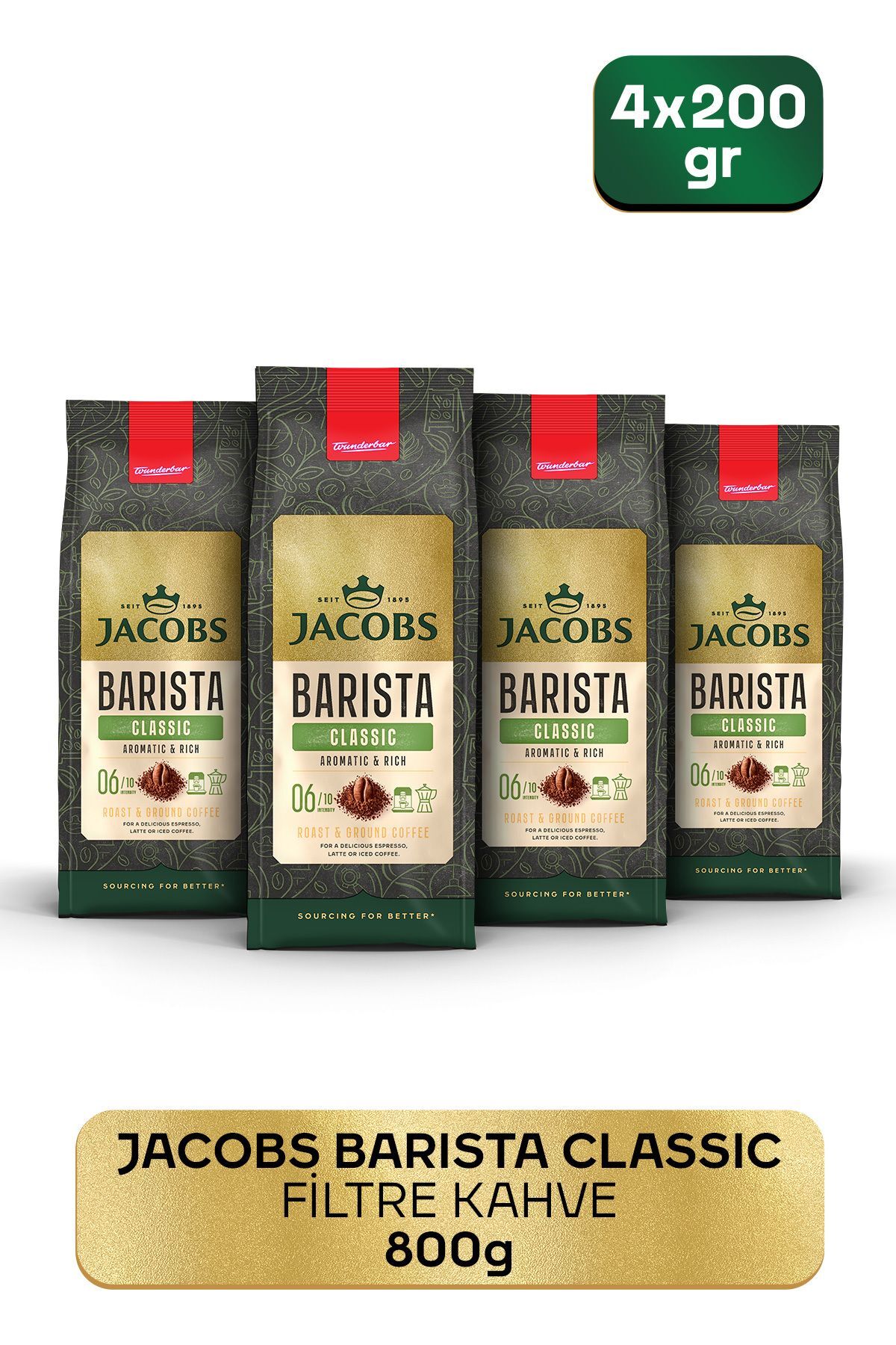 Jacobs Barista Classic Filtre Kahve 200 gr x 4 Adet