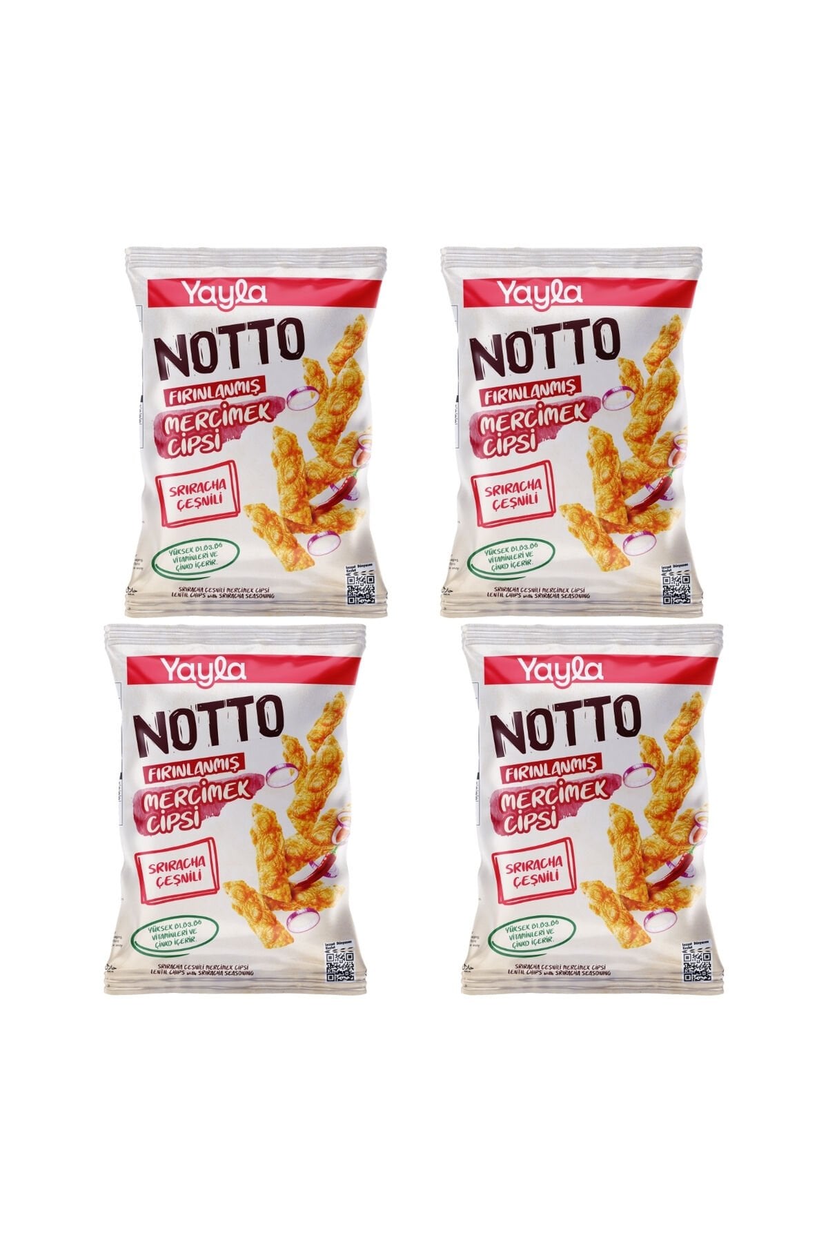 Yayla Notto Sriracha Çeşnili Mercimek Cipsi 55 g x4