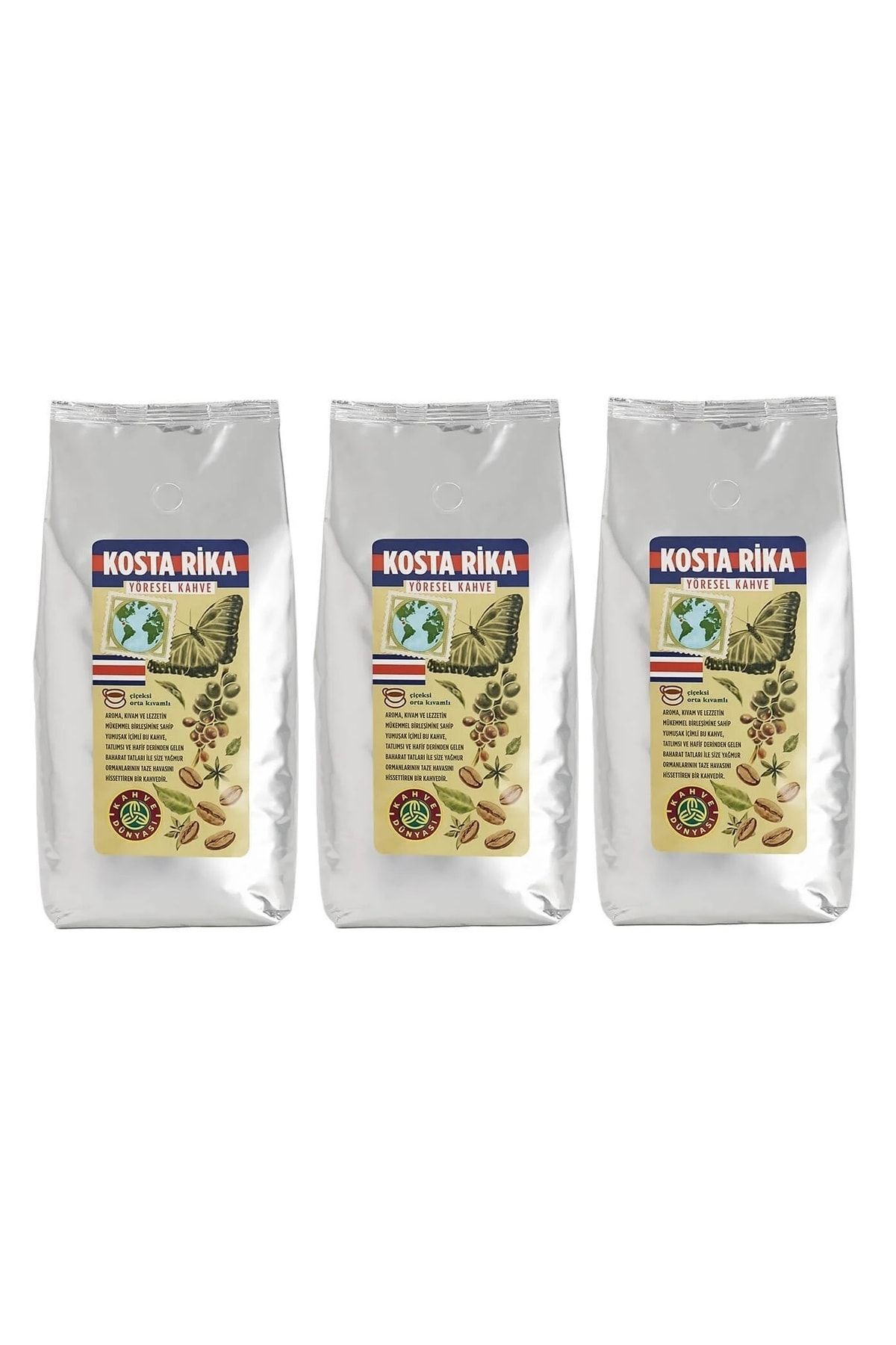 Kahve Dünyası Kosta Rika Yöresel Çekirdek Filtre Kahve 3 Adet 1kg