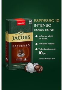 Jacobs Espresso 10 Intenso Nespresso Uyumlu Alüminyum Kapsül Kahve 5 x 10'lu