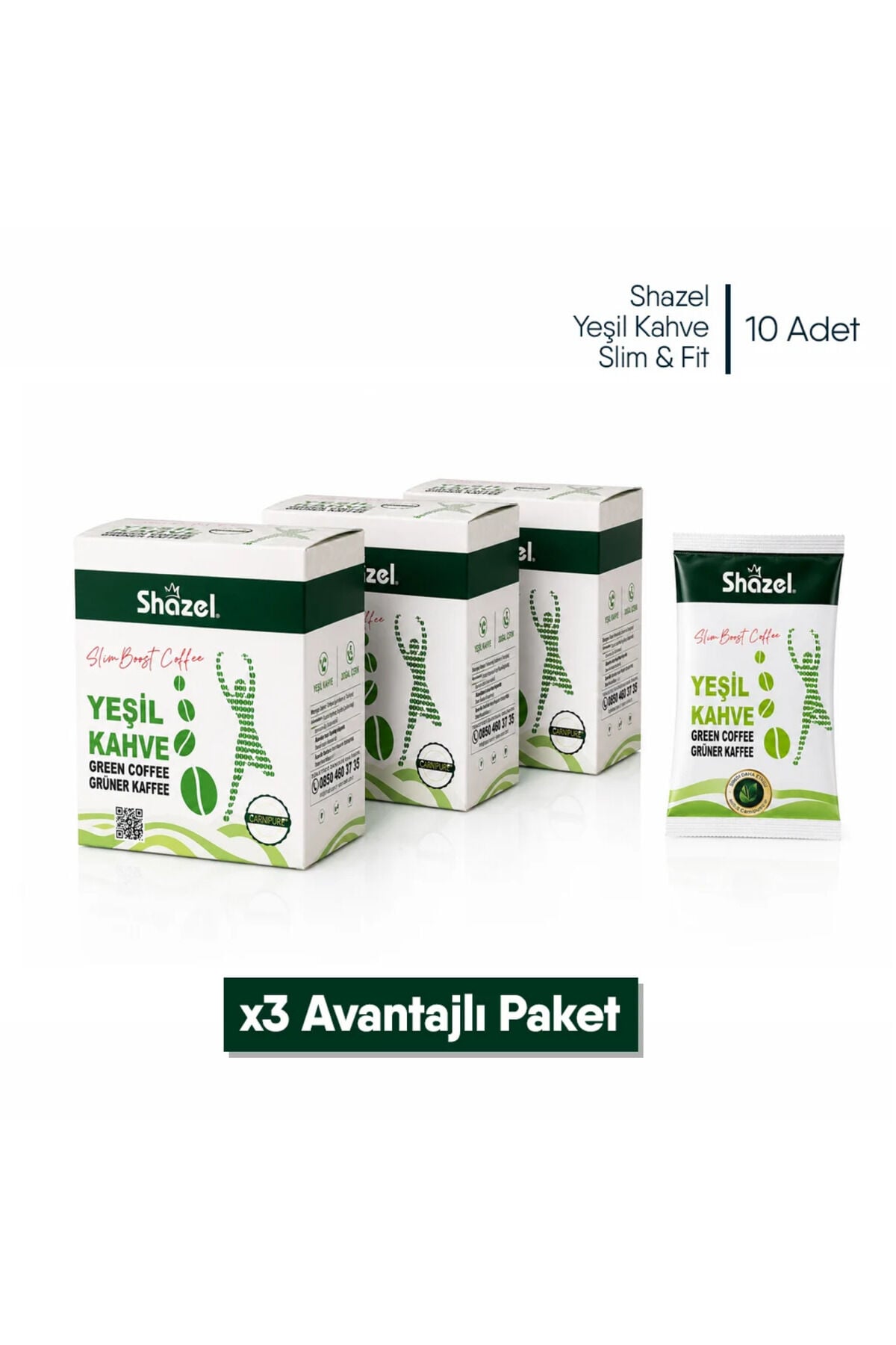 Shazel Yeşil Kahve | Slim&Fit | 3 gr | 3 Adet