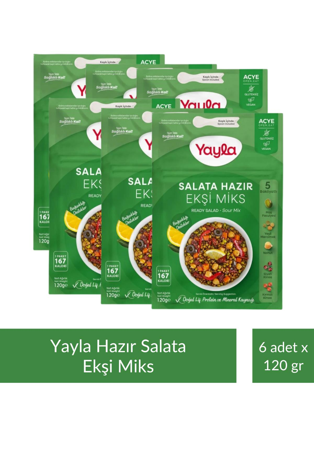 Yayla Salata Hazır Ekşi  Miks 120 gr x 6 Adet