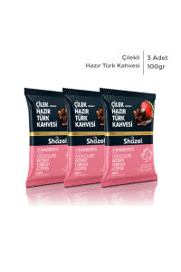 Shazel Hazır Türk Kahvesi | Çilekli | 100 gr | 3 Paket
