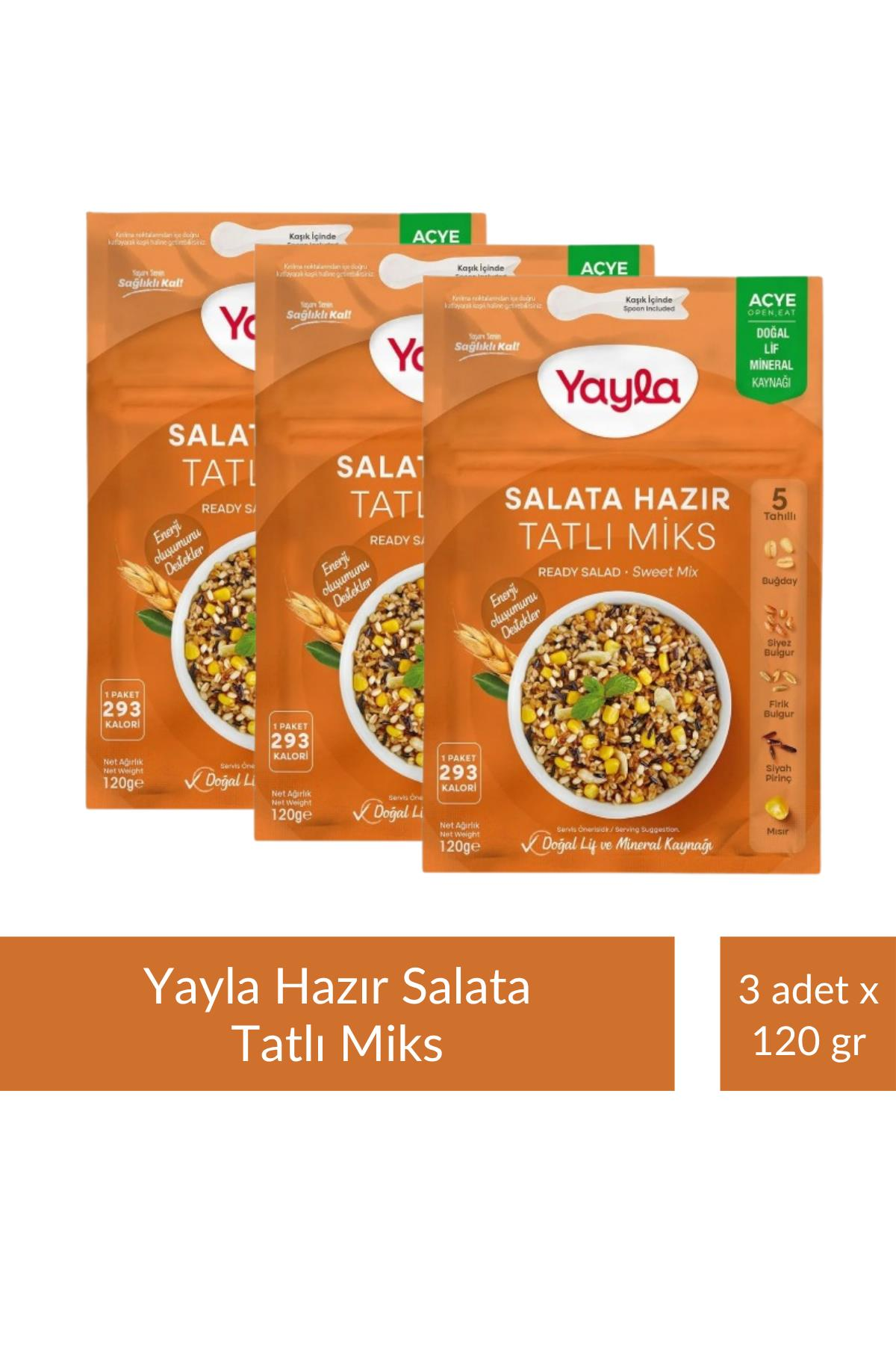 Yayla Salata Hazır Tatlı  Miks 120 gr x 3 Adet