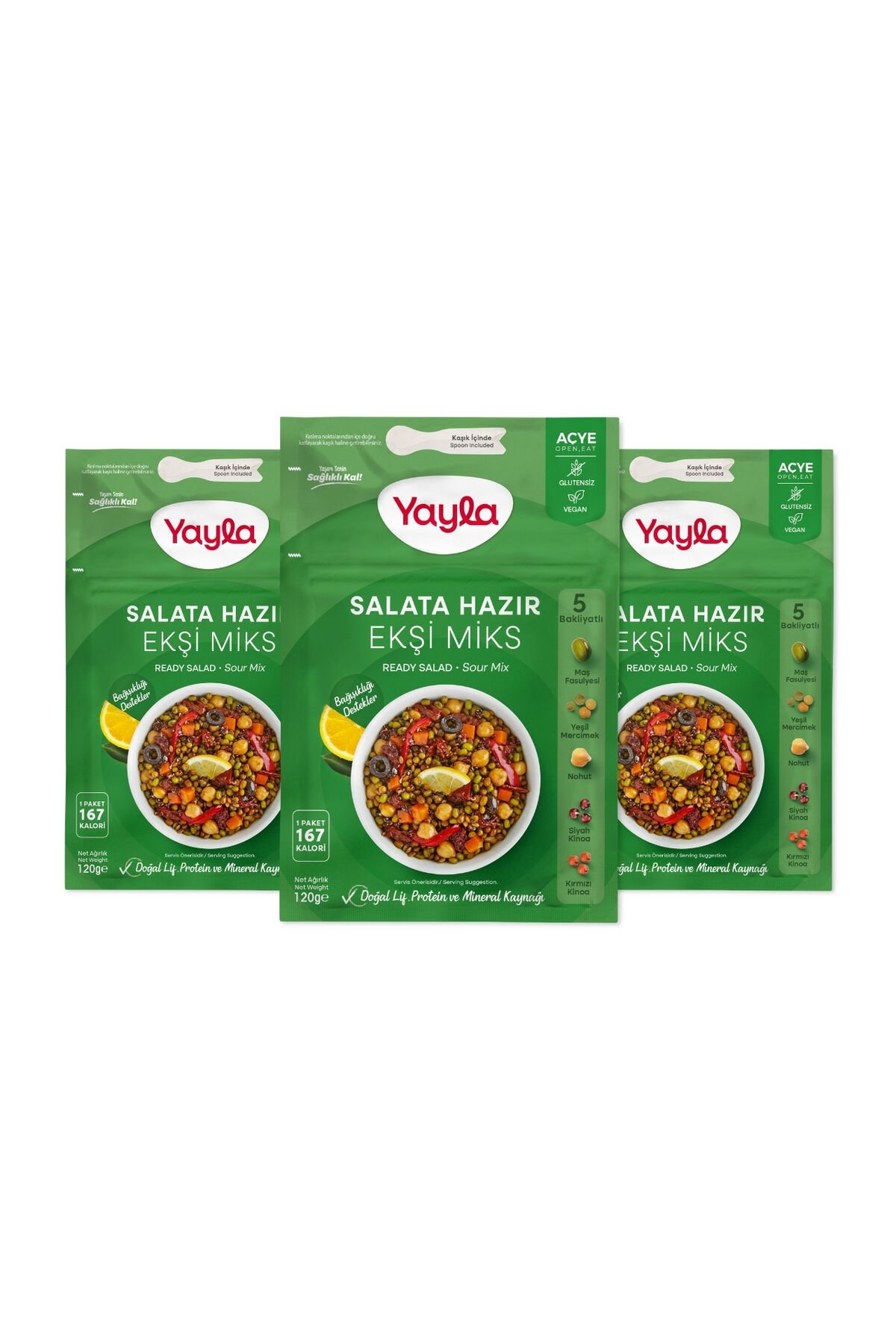 Yayla Salata Hazır Ekşi Miks 120 gr x 3 Adet
