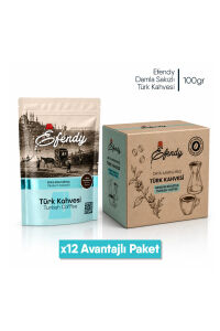 Shazel Efendy Geleneksel Damla Sakızlı Türk Kahvesi | Doypack | 100 gr | 12 Adet