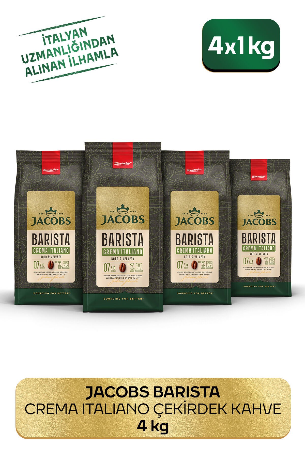 Barista Editions Çekirdek Kahve Crema Italiano 1kg X 4 Paket