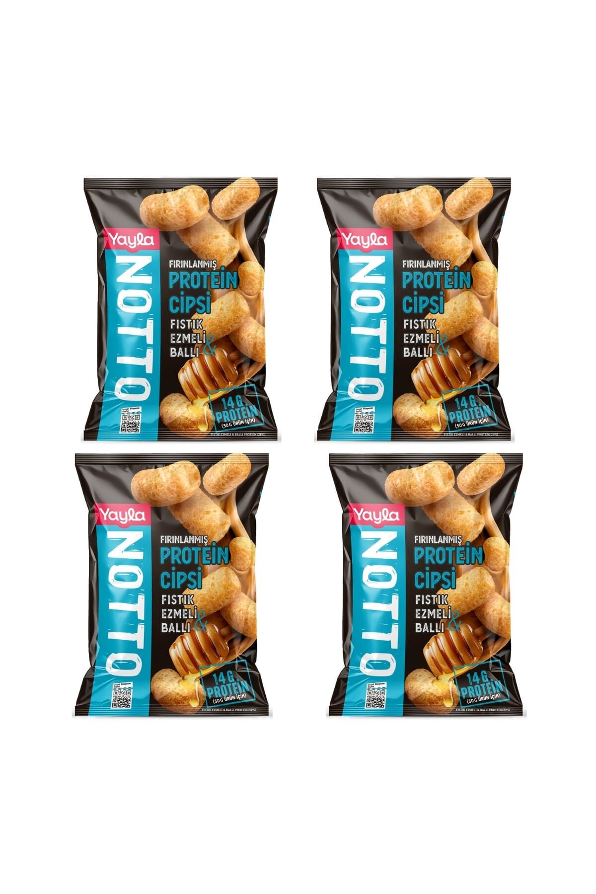 Yayla Notto Fıstık Ezmeli ve Ballı Protein Cipsi 50 g x4