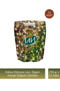 Kahve Dünyası Zıpper Lavi Karışık Çikolata 250 gr x 12 Adet